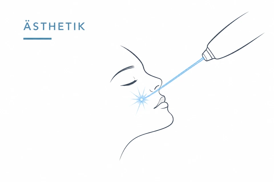 Illustration Laserbehandlung, Bereich Ästhetik