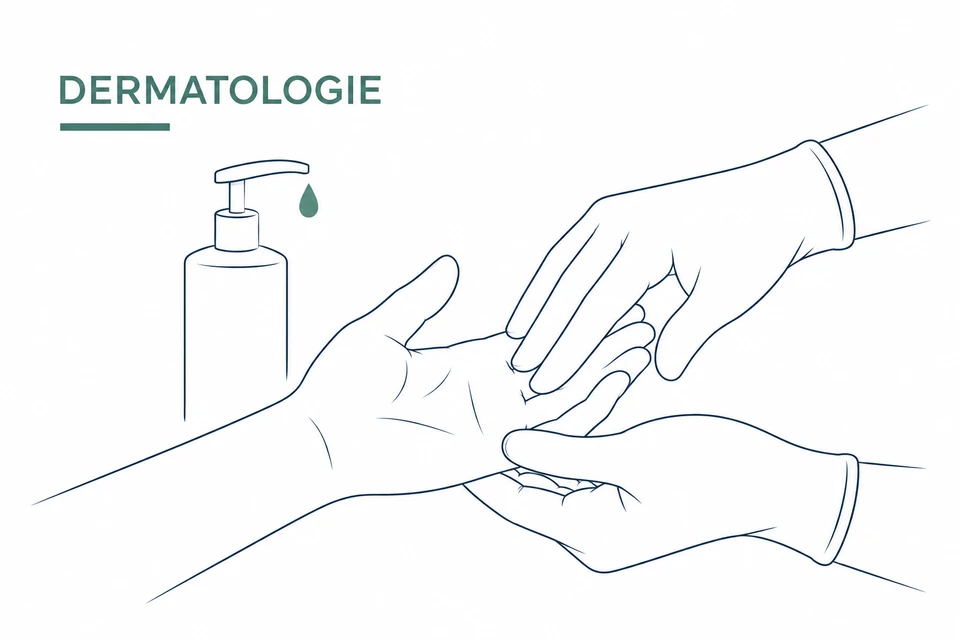 Illustration Berufsdermatologie, Bereich Dermatologie