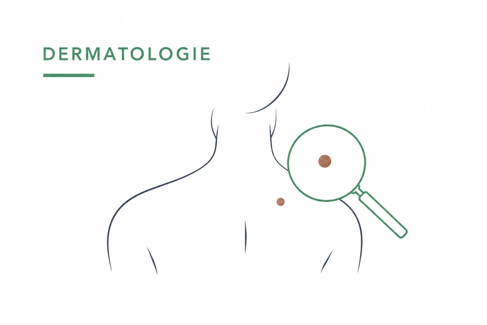 Illustration Hautkrebsvorsorge, Bereich Dermatologie