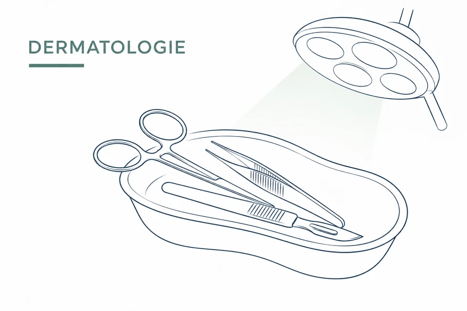 Illustration dermatologische Operationen, Bereich Dermatologie